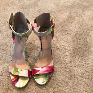 floral high heels